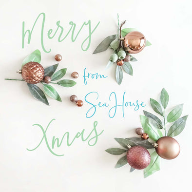 Merry Christmas Baubles and Greenery from SeaHouse Imagery