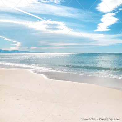 Coastal Stock Photo Beach White Sand Winter Shimmer 5282 Square Size