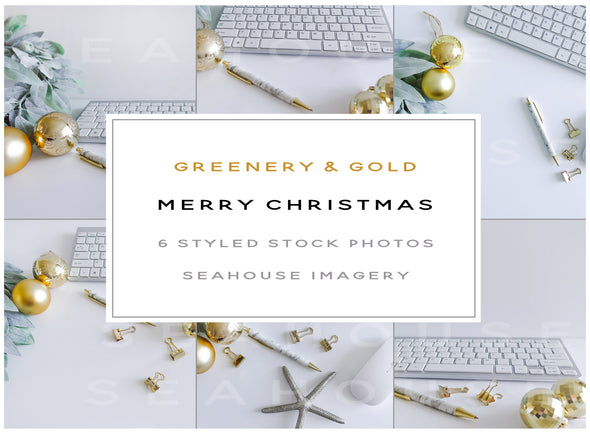 WM Bundle - Merry Christmas Greenery and Gold