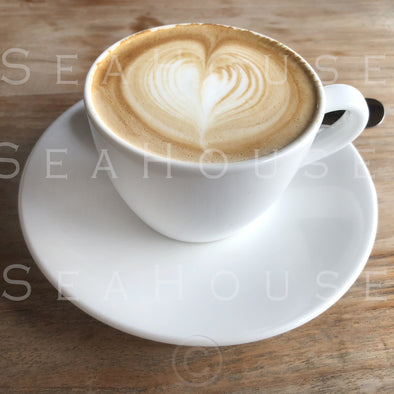 WM Coffee White Cup and Saucer Latte Love Heart 7660 Square Size