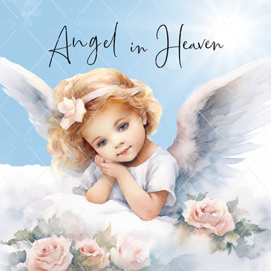 WM STOCK PHOTO Angels Water Colours 2 "Angel In Heaven" Square Size