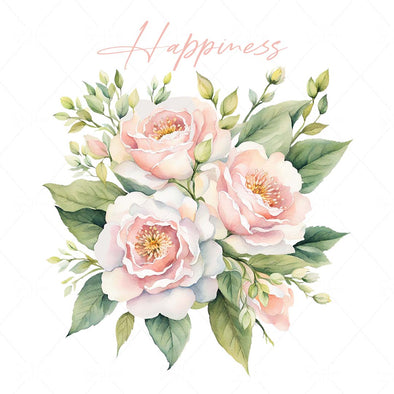 WM STOCK PHOTO Bouquets Water Colours Happiness Square Size