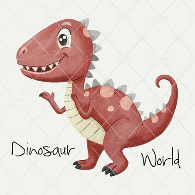 WM STOCK PHOTO Dinosaurs Watercolour "Dinosaur World" Square Size