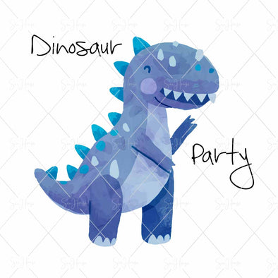 WM STOCK PHOTO Dinosaurs Watercolour "Dinosaur Party" Square Size