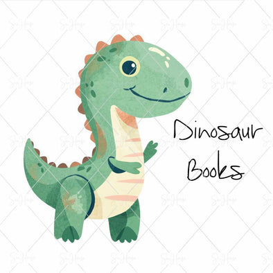 WM STOCK PHOTO Dinosaurs Watercolour "Dinosaur Books" Square Size