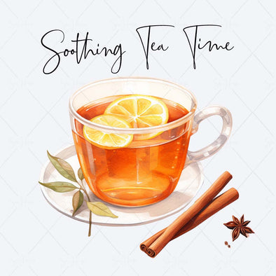WM STOCK PHOTO Food Watercolour "Soothing Tea Time" Square Size