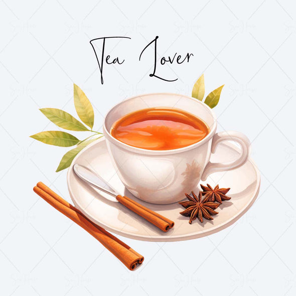 WM STOCK PHOTO Food Watercolour "Tea Lover" Square Size