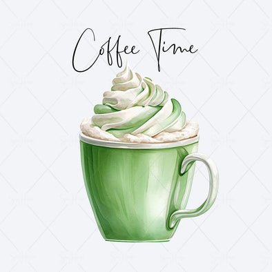 WM STOCK PHOTO Food Watercolour "Coffee Time" Coffee Mug Square Size