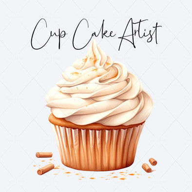 STOCK PHOTO Food Watercolour "Cup Cake Artist" Square Size