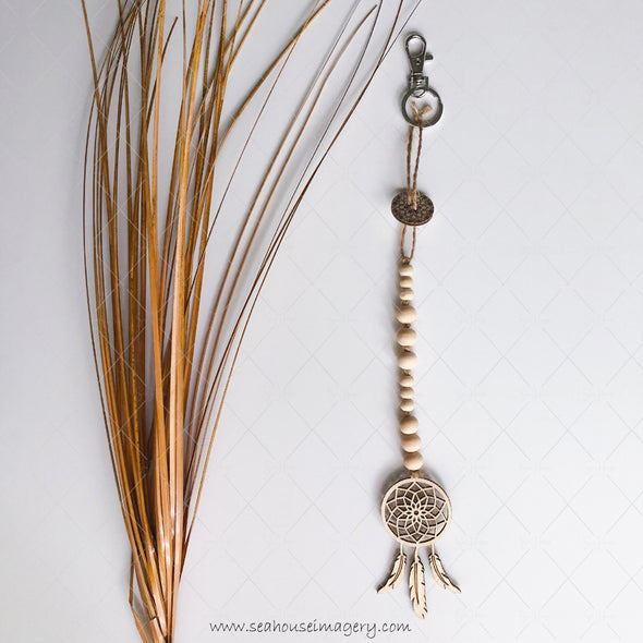 Craft Hanging Creations 3123 Wooden Dream Catcher With Button Wooden Beads 35.5cm