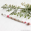 Craft Hanging Creations 3543 "I Am Woman" Pink Cord Natural Wooden Letters Crimson Pink White Beads Angled 35cm