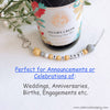 Craft Hanging Creations 3608 Extra Text Date "8-3-2021" Wine & Glass Celebrate Weddings, Anniversaries, Engagements, Birthdays, Mustard, White Grey Beads Grey Cord 24cm
