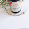 Craft Hanging Creations 3607 Date "8-3-2021" Wine & Glass Celebrate Weddings, Anniversaries, Engagements, Birthdays, Mustard, White Grey Beads Grey Cord 24cm