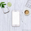 3 WM Marble Flatlay White IPhone Greenery Candle Latte Coffee Pen Sunglasses Keyboard Square Stock Photo
