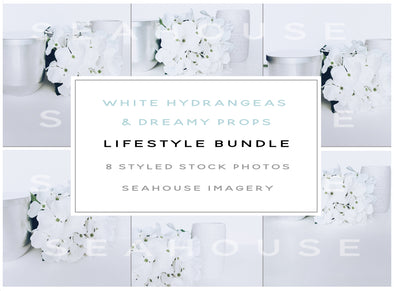 WM Bundle Image - Lifestyle White Hydrageas & Dreamy Props