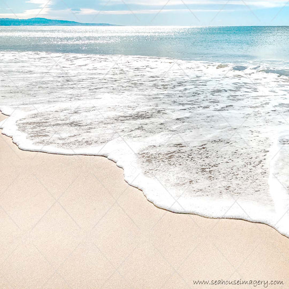 Coastal Stock Photo Beach White Sand Shore Thick Foam 5286 Square Size