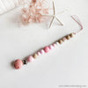 Craft Hanging Creations 5717 Pink Dummy Pacifier Holder Wooden & Silicone Beads