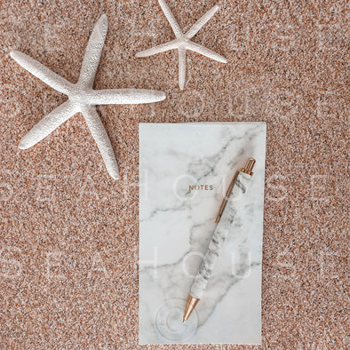 WM On Sand Two Starfish Marble Notepad Pen 2560 Square Size