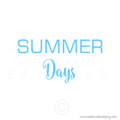 WM Summer Days Blue Text Square Size