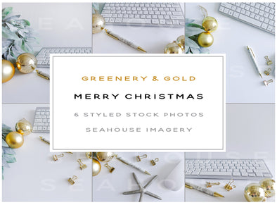 WM Bundle - Merry Christmas Greenery and Gold