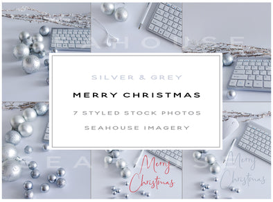 WM Bundle Image Merry Christmas Silver and Grey