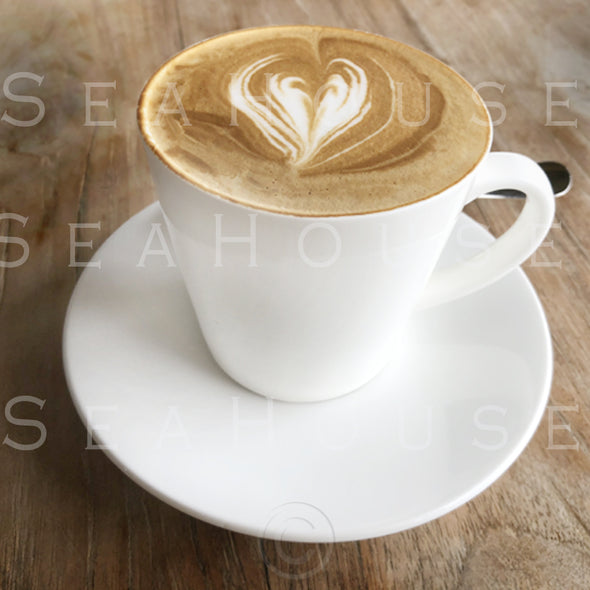 WM Coffee Large White Mug and Saucer Latte Love Heart 8403 Square Size