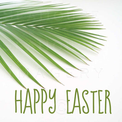 WM Happy Easter Green Text Palm 5896 Square Size
